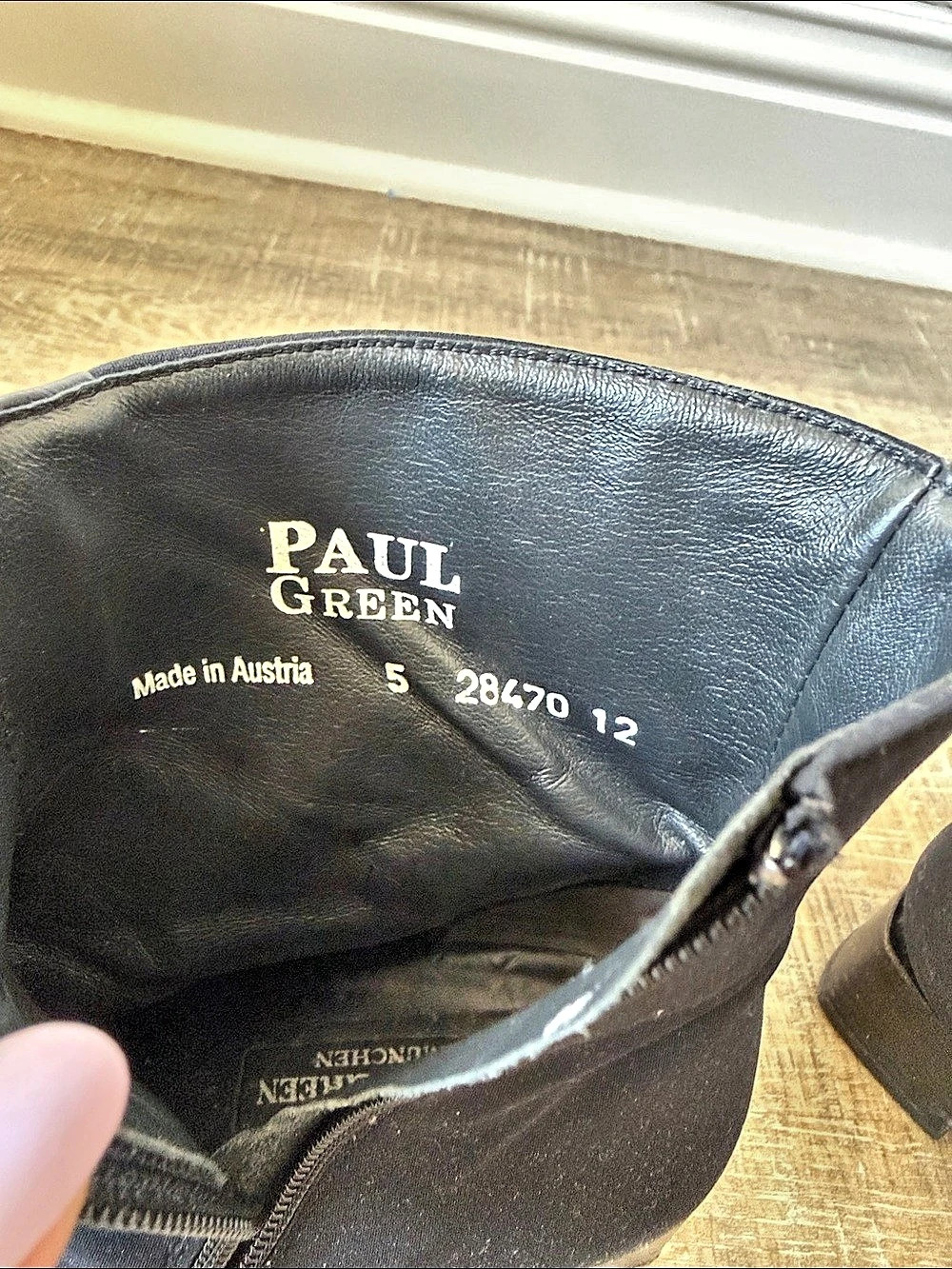 Paul Green Black Square Toe Leather Ankle Boots EU 38 - Picture 5 of 8